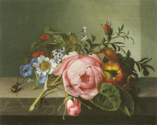 Rosegren med bille og bi